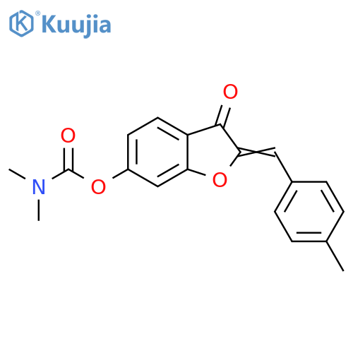 (2Z)-2-(4-methylphenyl)methylidene-3-oxo-2,3-dihydro-1-benzofuran-6-yl N,N-dimethylcarbamate structure