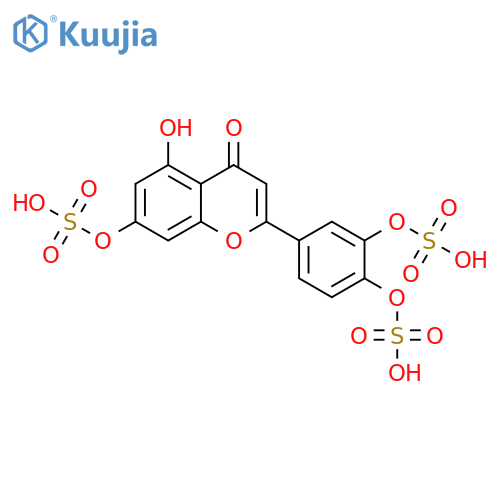 4H-1-Benzopyran-4-one,2-[3,4-bis(sulfooxy)phenyl]-5-hydroxy-7-(sulfooxy)- structure