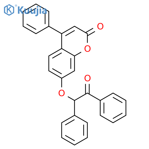 2H-1-Benzopyran-2-one, 7-(2-oxo-1,2-diphenylethoxy)-4-phenyl- structure