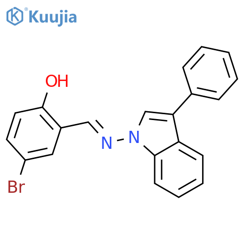 Phenol, 4-bromo-2-[[(3-phenyl-1H-indol-1-yl)imino]methyl]- structure