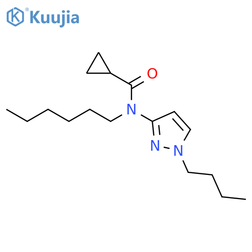 Cyclopropanecarboxamide, N-(1-butyl-1H-pyrazol-3-yl)-N-hexyl- structure