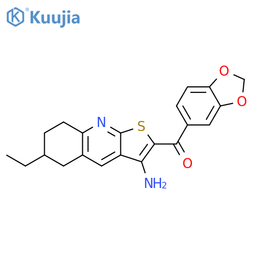 (3-amino-6-ethyl-5,6,7,8-tetrahydrothieno[2,3-b]quinolin-2-yl)(1,3-benzodioxol-5-yl)methanone structure