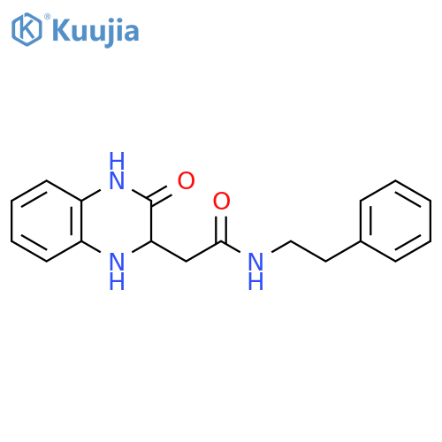 2-(3-oxo-1,2,3,4-tetrahydroquinoxalin-2-yl)-N-(2-phenylethyl)acetamide structure