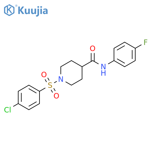 1-(4-chlorobenzenesulfonyl)-N-(4-fluorophenyl)piperidine-4-carboxamide structure
