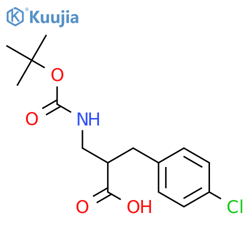 3-{(tert-butoxy)carbonylamino}-2-(4-chlorophenyl)methylpropanoic acid structure