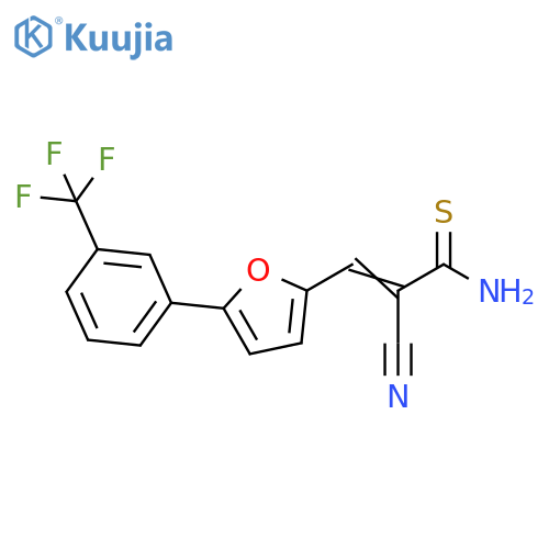 (2E)-2-cyano-3-{5-3-(trifluoromethyl)phenylfuran-2-yl}prop-2-enethioamide structure