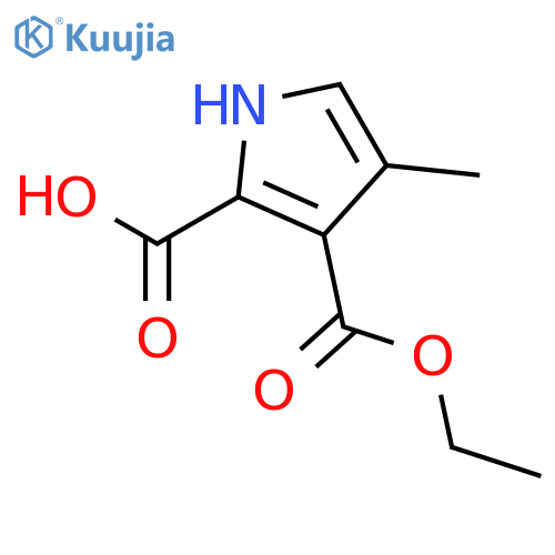 4-methyl-1H-Pyrrole-2,3-dicarboxylic acid 3-ethyl ester structure