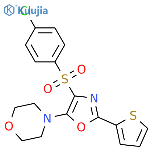 4-4-(4-chlorobenzenesulfonyl)-2-(thiophen-2-yl)-1,3-oxazol-5-ylmorpholine structure