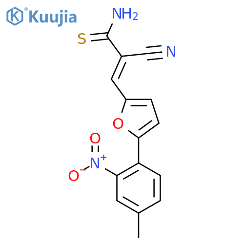 (2E)-2-cyano-3-[5-(4-methyl-2-nitrophenyl)furan-2-yl]prop-2-enethioamide structure