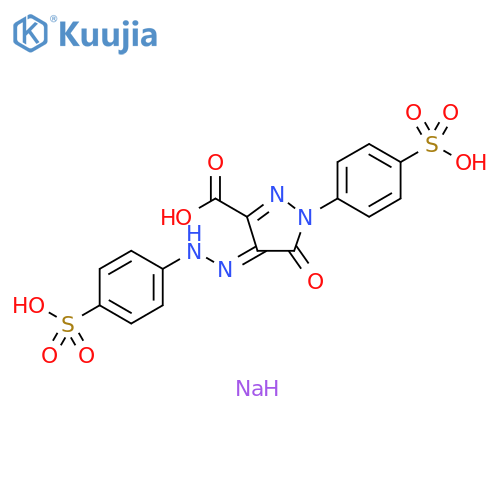 1H-Pyrazole-3-carboxylic acid, 4,5-dihydro-5-oxo-1-(4-sulfophenyl)-4-[2-(4-sulfophenyl)hydrazinylidene]-, sodium salt (1:2) structure