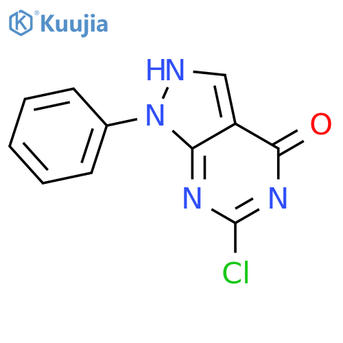 6-chloro-1-phenyl-1H,4H,5H-pyrazolo3,4-dpyrimidin-4-one structure