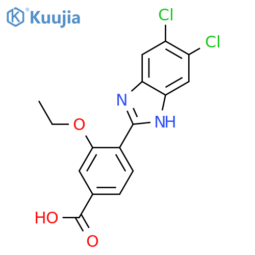 Benzoic acid, 4-(5,6-dichloro-1H-benzimidazol-2-yl)-3-ethoxy- structure
