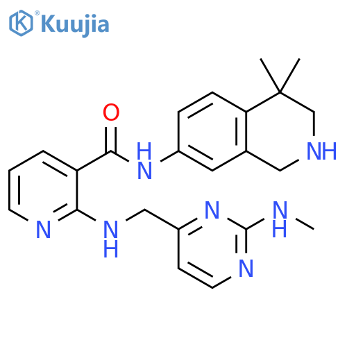 3-Pyridinecarboxamide,2-[[[2-(methylamino)-4-pyrimidinyl]methyl]amino]-N-(1,2,3,4-tetrahydro-4,4-dimethyl-7-isoquinolinyl)- structure