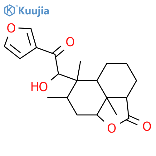 15,16-Epoxy-11-hydroxy-12-oxo-13(16),14-clerodadien-18,6-olide; (ent-6β,12R)-form structure