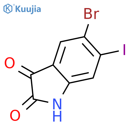 5-bromo-6-iodo-2,3-dihydro-1H-indole-2,3-dione structure