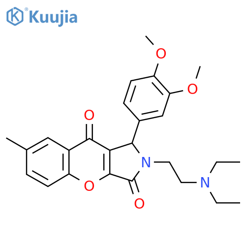 2-2-(diethylamino)ethyl-1-(3,4-dimethoxyphenyl)-7-methyl-1H,2H,3H,9H-chromeno2,3-cpyrrole-3,9-dione structure