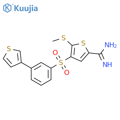 2-Thiophenecarboximidamide,5-(methylthio)-4-[[3-(3-thienyl)phenyl]sulfonyl]- structure