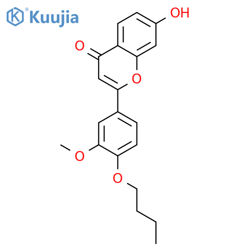 4H-1-Benzopyran-4-one, 2-(4-butoxy-3-methoxyphenyl)-7-hydroxy- structure
