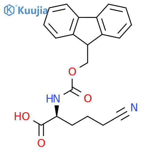 5-cyano-2-({(9H-fluoren-9-yl)methoxycarbonyl}amino)pentanoic acid structure