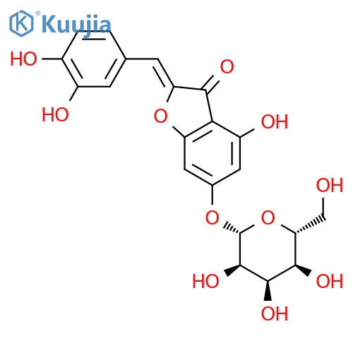 (2Z)-2-[(3,4-dihydroxyphenyl)methylidene]-4-hydroxy-3-oxo-2,3-dihydro-1-benzofuran-6-yl beta-D-allopyranoside structure