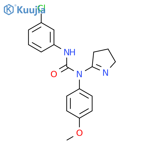 1-(3-chlorophenyl)-3-(3,4-dihydro-2H-pyrrol-5-yl)-3-(4-methoxyphenyl)urea structure
