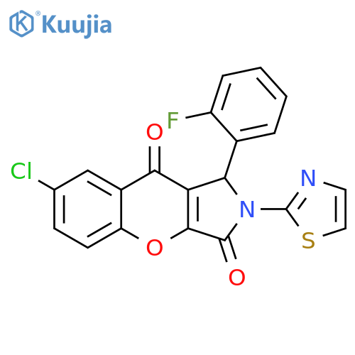 7-chloro-1-(2-fluorophenyl)-2-(1,3-thiazol-2-yl)-1H,2H,3H,9H-chromeno2,3-cpyrrole-3,9-dione structure