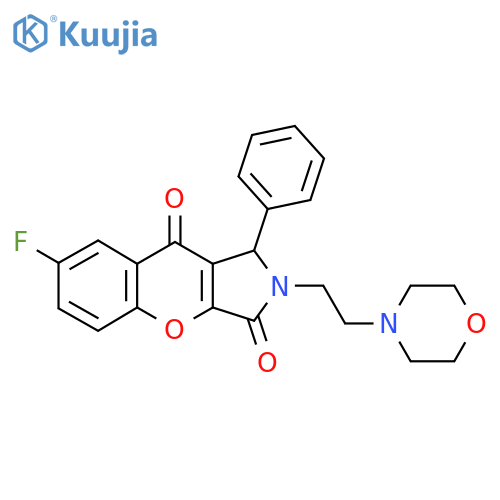 7-fluoro-2-2-(morpholin-4-yl)ethyl-1-phenyl-1H,2H,3H,9H-chromeno2,3-cpyrrole-3,9-dione structure