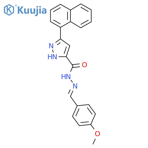 N'-(1E)-(4-methoxyphenyl)methylidene-3-(naphthalen-1-yl)-1H-pyrazole-5-carbohydrazide structure