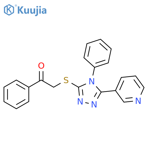 1-phenyl-2-{4-phenyl-5-(pyridin-3-yl)-4H-1,2,4-triazol-3-ylsulfanyl}ethan-1-one structure