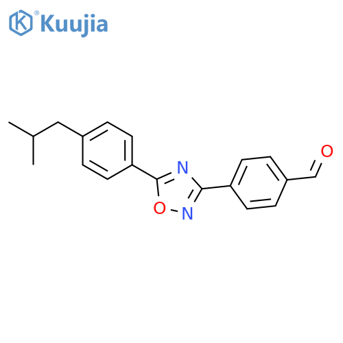 4-5-(4-Isobutyl-phenyl)-1,2,4oxadiazol-3-yl-benzaldehyde structure