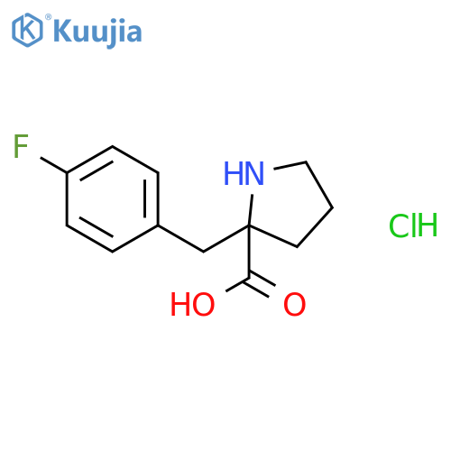 (R)-2-(4-Fluorobenzyl)pyrrolidine-2-carboxylic acid hydrochloride structure