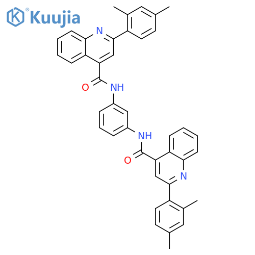 N,N'-benzene-1,3-diylbis[2-(2,4-dimethylphenyl)quinoline-4-carboxamide] structure