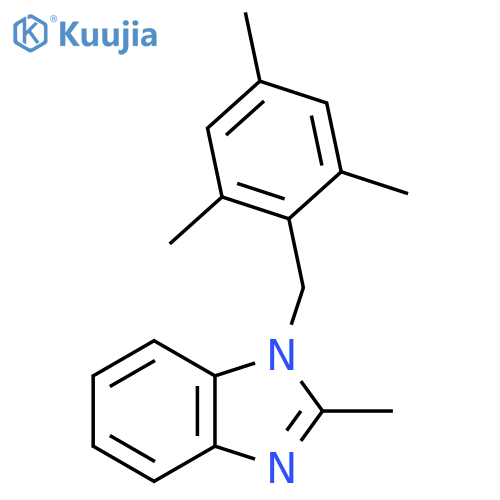 2-methyl-1-(2,4,6-trimethylphenyl)methyl-1H-1,3-benzodiazole structure