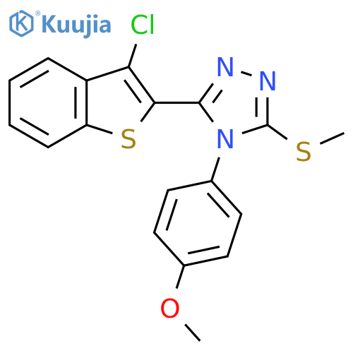 3-(3-chloro-1-benzothiophen-2-yl)-4-(4-methoxyphenyl)-5-(methylsulfanyl)-4H-1,2,4-triazole structure