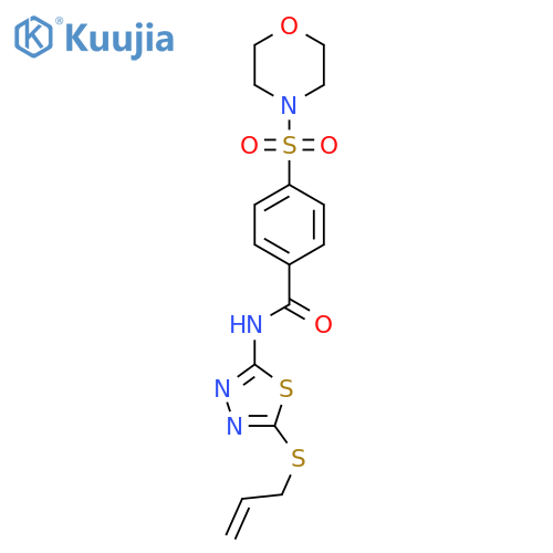4-(morpholine-4-sulfonyl)-N-5-(prop-2-en-1-ylsulfanyl)-1,3,4-thiadiazol-2-ylbenzamide structure