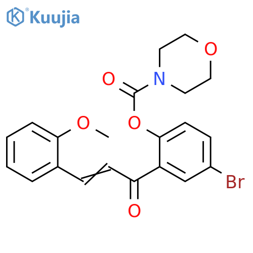 4-bromo-2-(2E)-3-(2-methoxyphenyl)prop-2-enoylphenyl morpholine-4-carboxylate structure