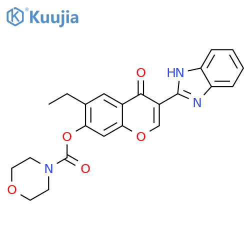 3-(1H-1,3-benzodiazol-2-yl)-6-ethyl-4-oxo-4H-chromen-7-yl morpholine-4-carboxylate structure