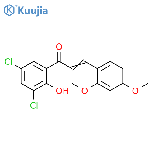 (2E)-1-(3,5-dichloro-2-hydroxyphenyl)-3-(2,4-dimethoxyphenyl)prop-2-en-1-one structure
