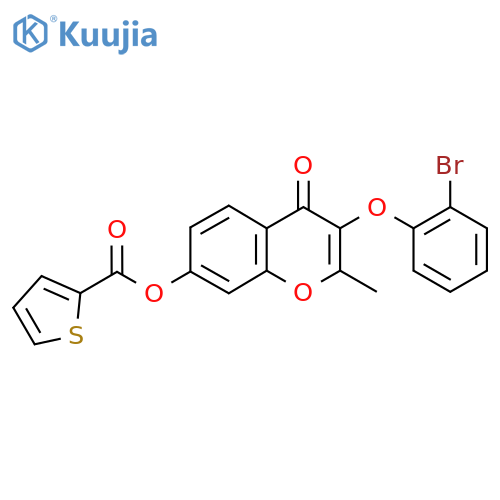 3-(2-bromophenoxy)-2-methyl-4-oxo-4H-chromen-7-yl thiophene-2-carboxylate structure