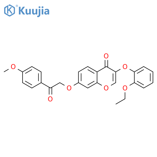 3-(2-ethoxyphenoxy)-7-2-(4-methoxyphenyl)-2-oxoethoxy-4H-chromen-4-one structure