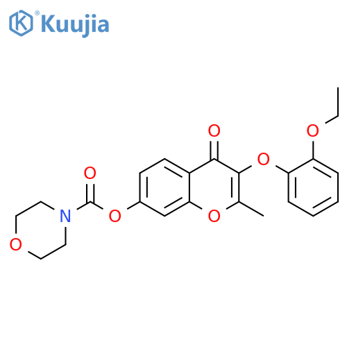 3-(2-ethoxyphenoxy)-2-methyl-4-oxo-4H-chromen-7-yl morpholine-4-carboxylate structure