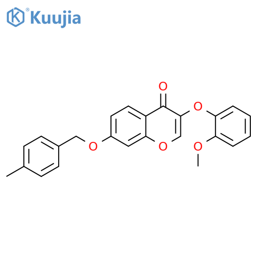 3-(2-methoxyphenoxy)-7-(4-methylphenyl)methoxy-4H-chromen-4-one structure