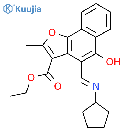 ethyl (4Z)-4-(cyclopentylamino)methylidene-2-methyl-5-oxo-4H,5H-naphtho1,2-bfuran-3-carboxylate structure