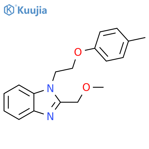 2-(methoxymethyl)-1-2-(4-methylphenoxy)ethyl-1H-1,3-benzodiazole structure