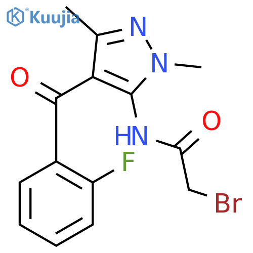 2-Bromo-N-[4-(2-fluorobenzoyl)-1,3-dimethyl-1H-pyrazol-5-yl]-acetamide structure