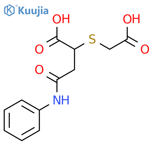 BUTANOIC ACID, 2-[(CARBOXYMETHYL)THIO]-4-OXO-4-(PHENYLAMINO)- structure