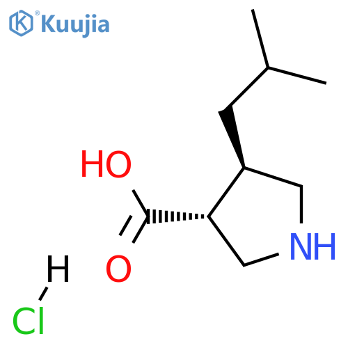(3R,4R)-4-(2-methylpropyl)pyrrolidine-3-carboxylic acid hydrochloride structure