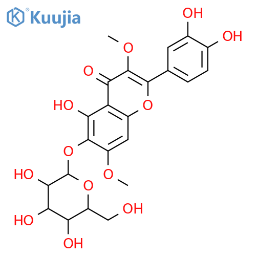 4H-1-Benzopyran-4-one,2-(3,4-dihydroxyphenyl)-6-(b-D-glucopyranosyloxy)-5-hydroxy-3,7-dimethoxy- structure