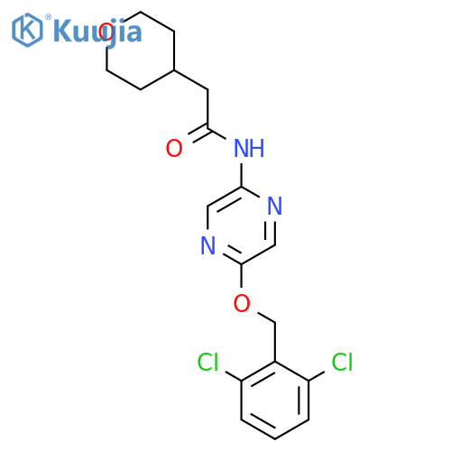 2H-Pyran-4-acetamide,N-[5-[(2,6-dichlorophenyl)methoxy]pyrazinyl]tetrahydro- structure