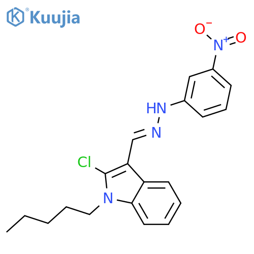 1H-Indole-3-carboxaldehyde,2-chloro-1-pentyl-, 2-(3-nitrophenyl)hydrazone structure